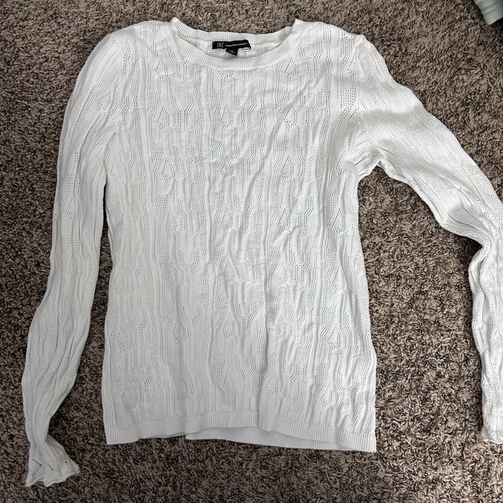 White Cable Knit Sweater